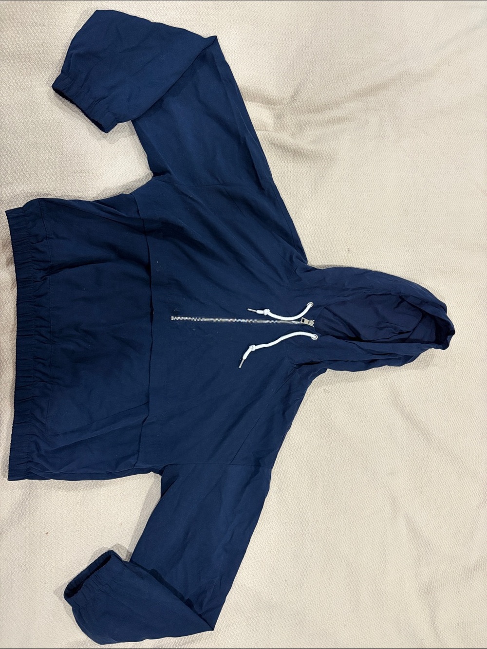 Forever 21 Navy Blue Hoodie Anorak Jacket